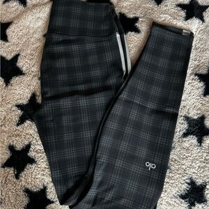 Alo Black/Grey Plaid Leggings